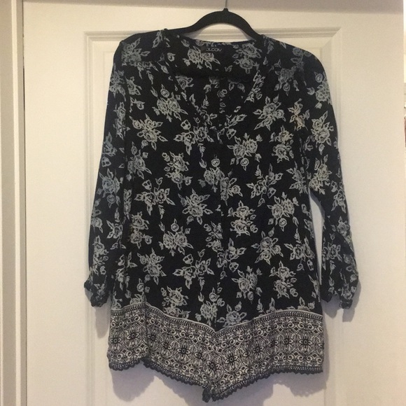 Volcom Black Floral Romper Small - Picture 6 of 8